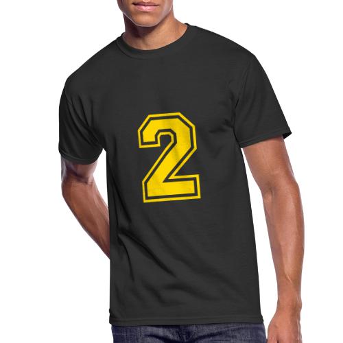Number 2 in a classic athletic collegiate font - Men's 50/50 T-Shirt