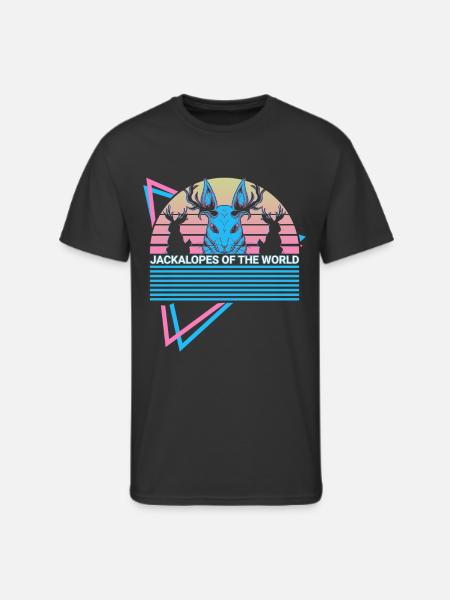 Jackalope Retro Cryptid - Men's 50/50 T-Shirt - black