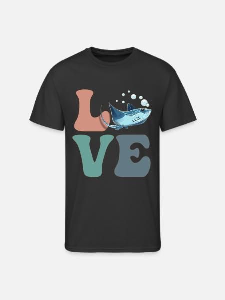 LOVE Stingray Manta Ray - Men's 50/50 T-Shirt - black