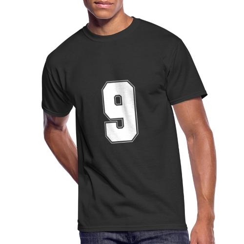White Number 9 – Varsity Font - Men's 50/50 T-Shirt