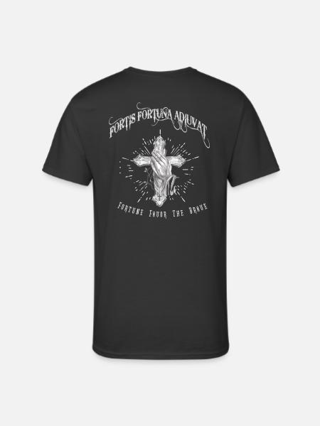 Fortis Fortuna Adiuvat - Cross and Hand Tattoo - Men's 50/50 T-Shirt - black