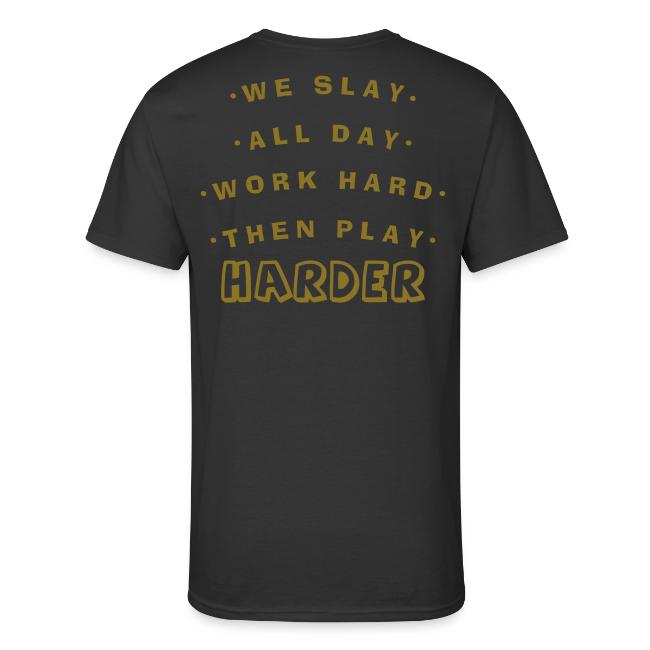 We Slay All Day Shiny Shirt Metallic Silver & Gold
