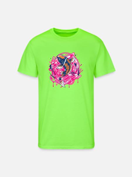 Koi Neon Splash Art - Men's 50/50 T-Shirt - neon green