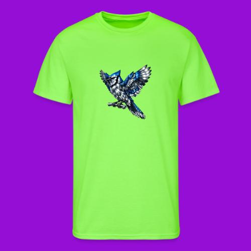 Silver Blue Jay Open Wing Perch - Men's 50/50 T-Shirt