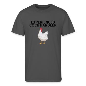 Experienced Cock Handler Funny Women's Raunchy - Men's 50/50 T-Shirt - charcoal - Front - Jackson (183cm)