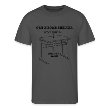 Gen-X Bomb Shelter Funny Generation X Bomb Shelter - Men's 50/50 T-Shirt - charcoal - Front - Jackson (183cm)