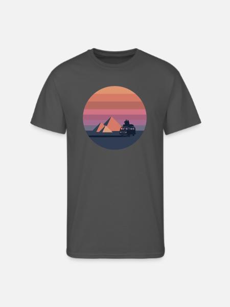 Volkswagen VW T2a Camper With Pyramids - Men's 50/50 T-Shirt - charcoal