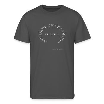 Be still bible verse - Men's 50/50 T-Shirt - charcoal - Front - Jackson (183cm)