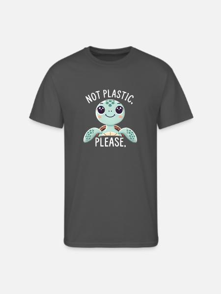 Not Plastic, Please - Men's 50/50 T-Shirt - charcoal