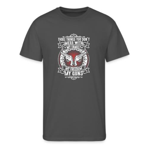 Three Things You Don't Mess with WHITE - Men's 50/50 T-Shirt