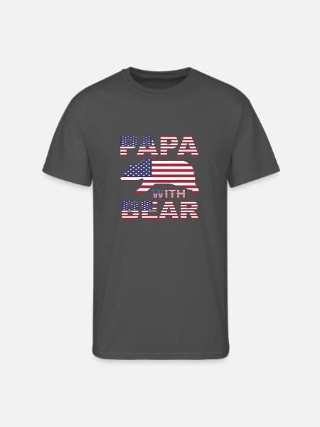 Papa with Bear - Men's 50/50 T-Shirt - charcoal