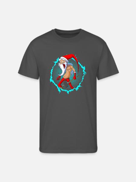 The Crazy Santa With Halftone - Men's 50/50 T-Shirt - charcoal