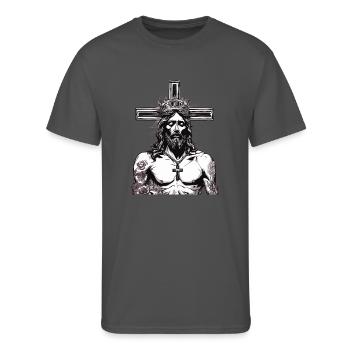 Jesus Christ the Forgiver - Men's 50/50 T-Shirt - charcoal - Front - Jackson (183cm)