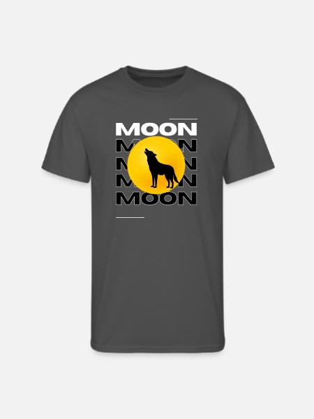 Howling Wolf Full Moon Graphic - Men's 50/50 T-Shirt - charcoal