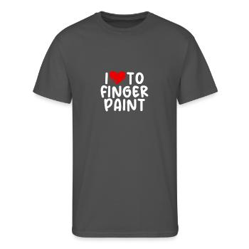 Mens Raunchy Vulgar Couples I Love To Finger Paint - Men's 50/50 T-Shirt - charcoal - Front - Jackson (183cm)