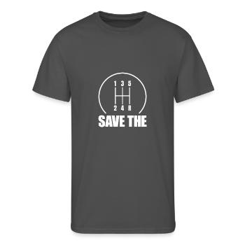 Save The Stick Shift Car Guy Manual Stick Shift - Men's 50/50 T-Shirt - charcoal - Front - Jackson (183cm)
