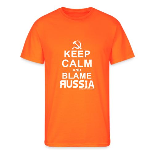 Keep Calm and Blame Russia (white) - Men's 50/50 T-Shirt