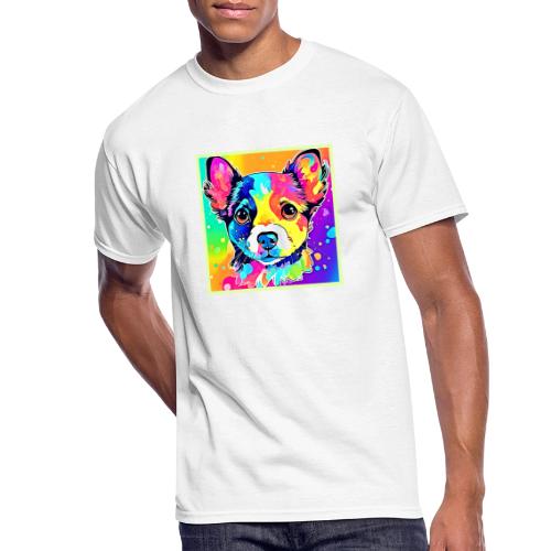 Vivid Puppy Vibes Art Design - Men's 50/50 T-Shirt