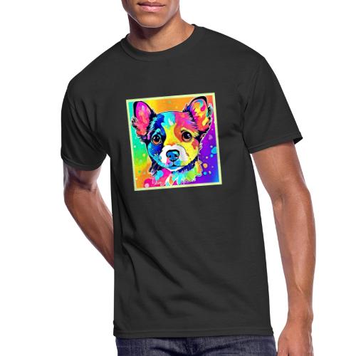 Vivid Puppy Vibes Art Design - Men's 50/50 T-Shirt