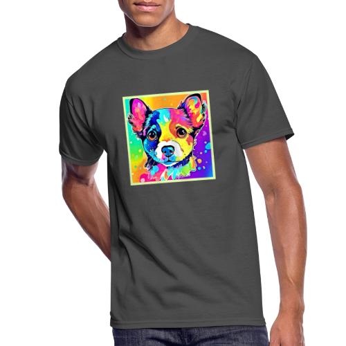 Vivid Puppy Vibes Art Design - Men's 50/50 T-Shirt