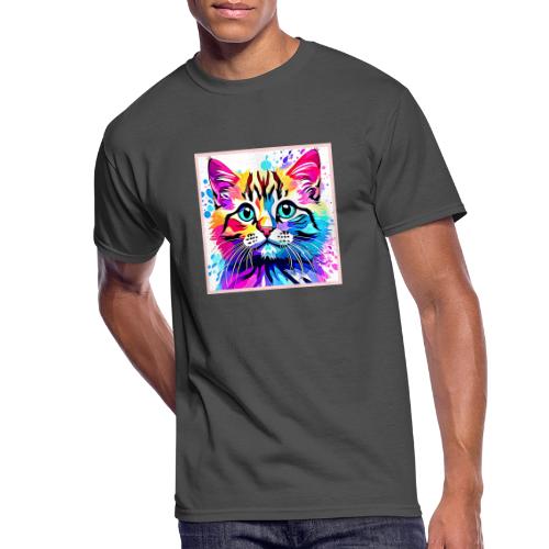 Vivid Kitty Vibes Design - Men's 50/50 T-Shirt