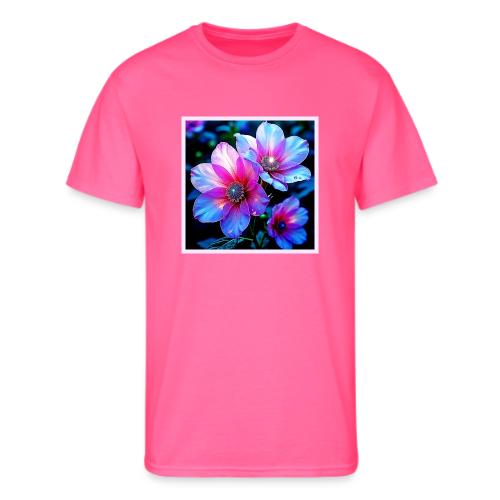 Neon Bloom Flower Magic Glow Design - Men's 50/50 T-Shirt