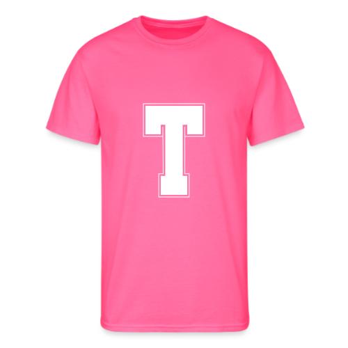 White Letter T – Varsity Alphabet Monogram - Men's 50/50 T-Shirt