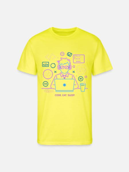 Code. Eat. Sleep. - Men's 50/50 T-Shirt - neon yellow