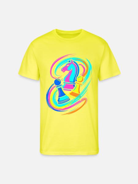 Chess Pieces - Men's 50/50 T-Shirt - neon yellow