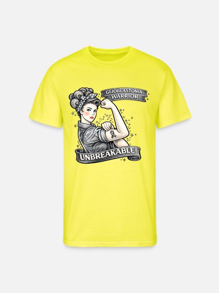 Glioblastoma Warrior: Unbreakable - Men's 50/50 T-Shirt - neon yellow