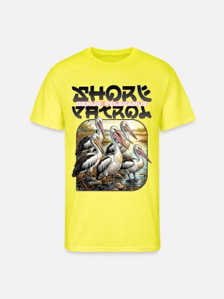 Pelecanus Shore Birds - Men's 50/50 T-Shirt - neon yellow