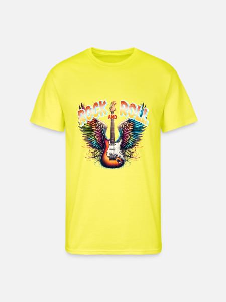 Rock and Roll - Guitar - Men's 50/50 T-Shirt - neon yellow