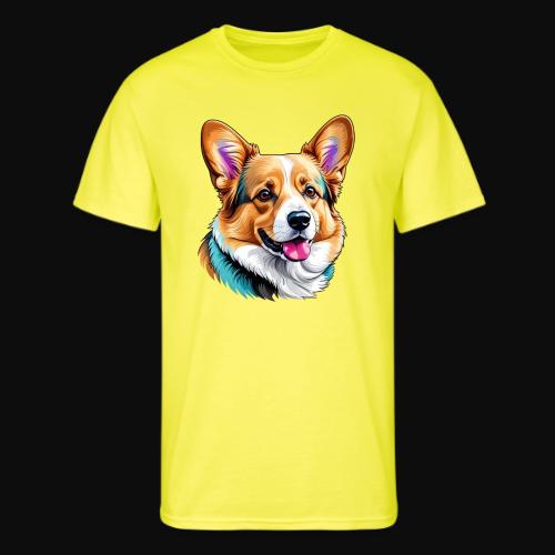 Corgi With a splash of blue - Men's 50/50 T-Shirt