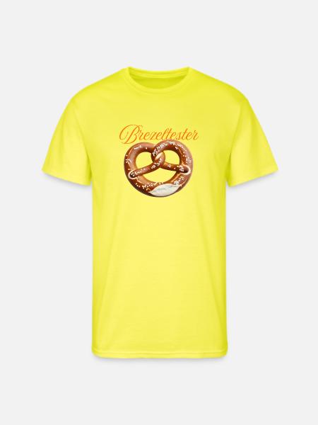 Traditional Bavarian Pretzel Design - Men's 50/50 T-Shirt - neon yellow