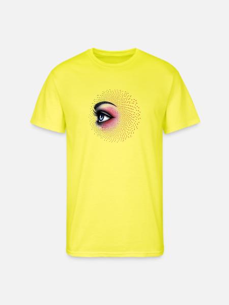 Iridescent Eye Halftone Burst - Men's 50/50 T-Shirt - neon yellow