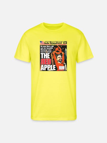 The Red Apple New York Post Zohran Mamdani  - Men's 50/50 T-Shirt - neon yellow