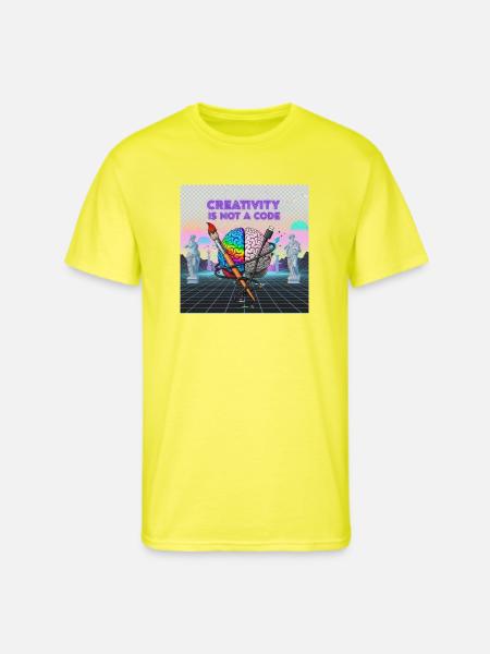 Brainbrush Neon: Creativity Unplugged - Men's 50/50 T-Shirt - neon yellow