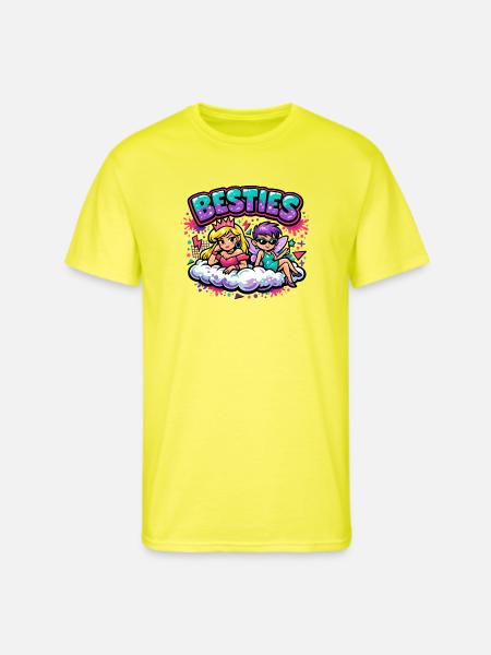 Besties Cloud Duo - Men's 50/50 T-Shirt - neon yellow