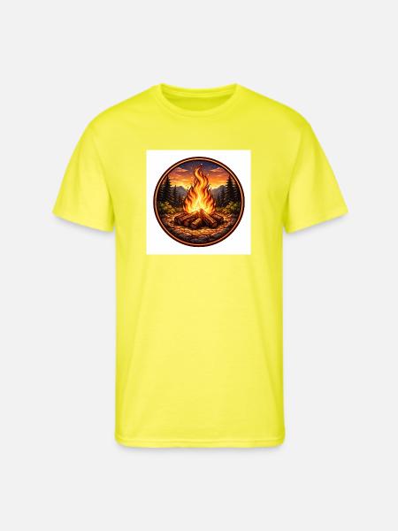 Forest Campfire Crest - Men's 50/50 T-Shirt - neon yellow