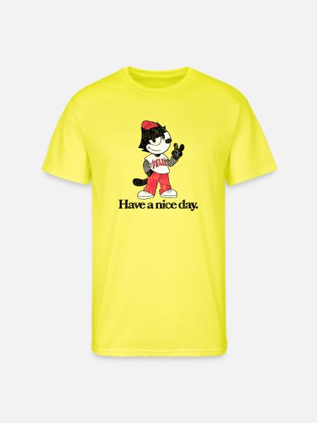 Felix The Cat In Skater Style & Have A Nice Day - Men's 50/50 T-Shirt - neon yellow