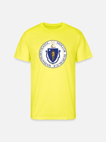 Massachusetts - Men's 50/50 T-Shirt - neon yellow