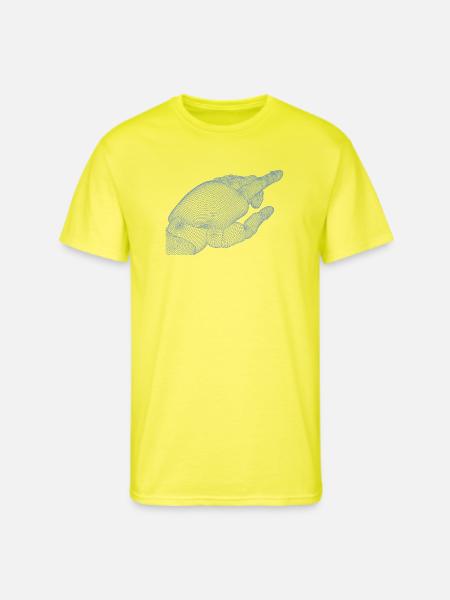 Geometric Hand Silhouette with Fractals - Men's 50/50 T-Shirt - neon yellow