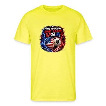 One Nation One Team USA - Men's 50/50 T-Shirt - neon yellow - Front