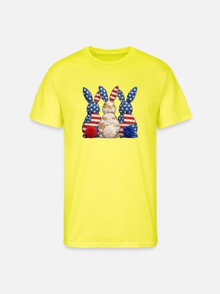 Patriotic Bunny Trio - Men's 50/50 T-Shirt - neon yellow