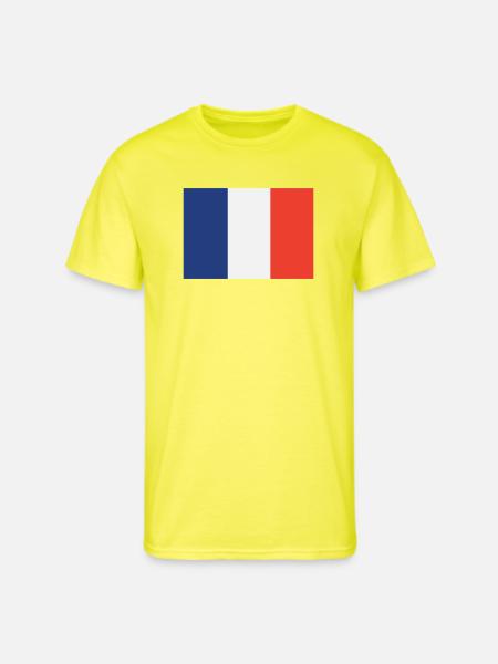 Vertical French Flag Trio - Men's 50/50 T-Shirt - neon yellow