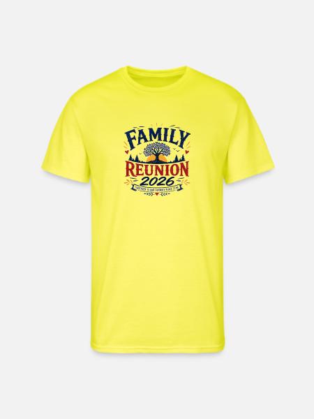 Family Reunion 2026 Emblem Design - Men's 50/50 T-Shirt - neon yellow