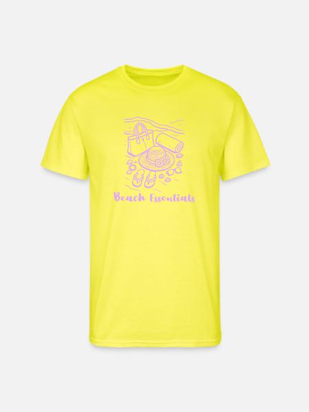 Beach Essentials Sketch - Men's 50/50 T-Shirt - neon yellow