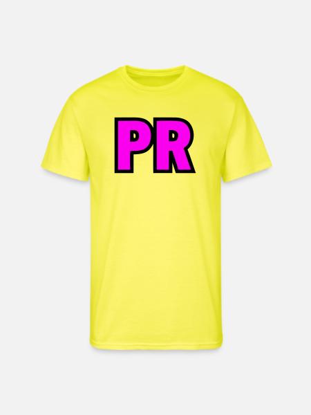 PR Initials Block Logo - Men's 50/50 T-Shirt - neon yellow