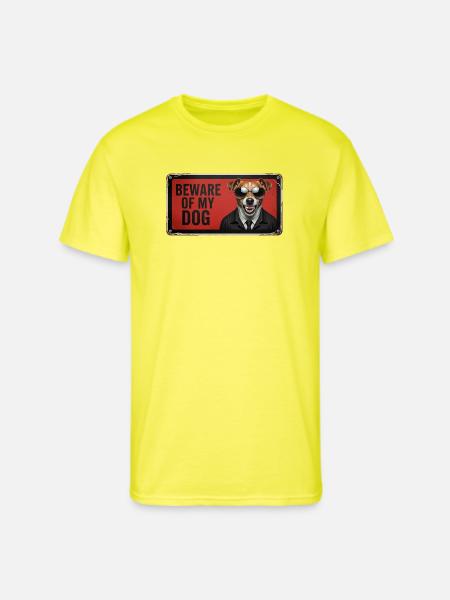Beware of my dog - Men's 50/50 T-Shirt - neon yellow