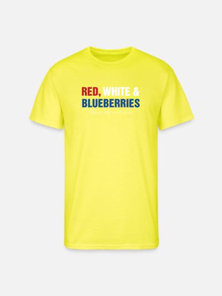 Red White Blueberries - Men's 50/50 T-Shirt - neon yellow